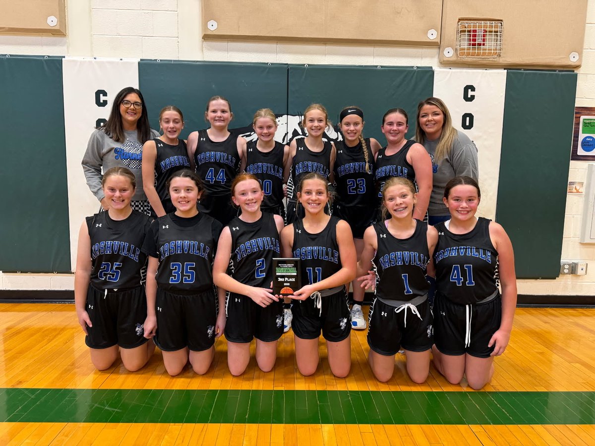 🏀 Congratulations NMS 7th GBB finishing 3rd at the Smithton Tournament this weekend! 🏀 #jrhornetpride ⁦<a href="/mrfairbanksngs/">Chuck Fairbanks</a>⁩ ⁦<a href="/MrsCoachMoore/">Tierney Moore</a>⁩ ⁦<a href="/washcountynews/">Washington County News</a>⁩ ⁦<a href="/wmixsports/">WMIX Sports</a>⁩ ⁦<a href="/areasports/">AreaSports.net</a>⁩