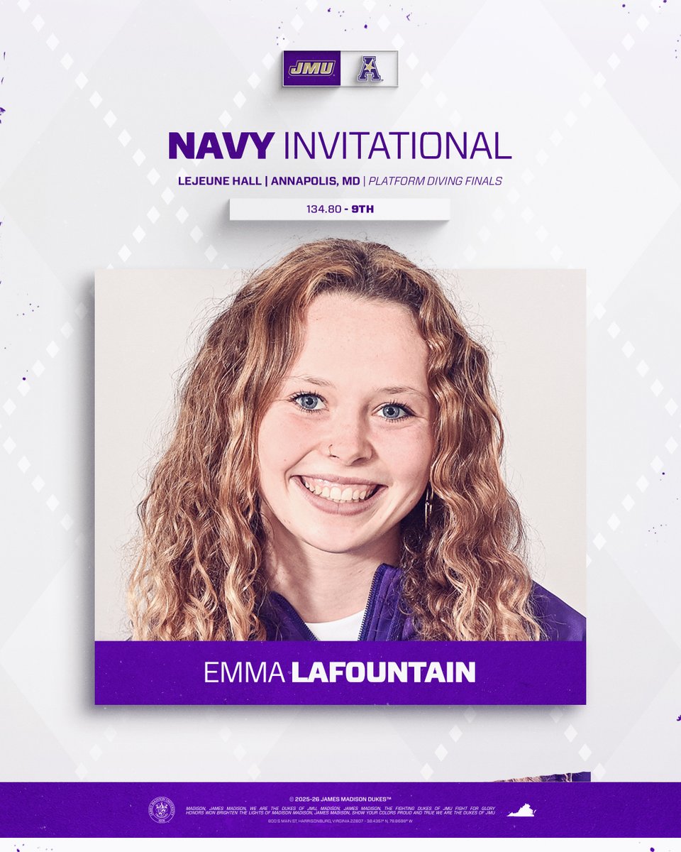 𝐏𝐥𝐚𝐭𝐟𝐨𝐫𝐦 𝐃𝐢𝐯𝐢𝐧𝐠 𝐅𝐢𝐧𝐚𝐥𝐬

Emma LaFountain wraps up diving for the weekend with a ninth-place finish.

#GoDukes