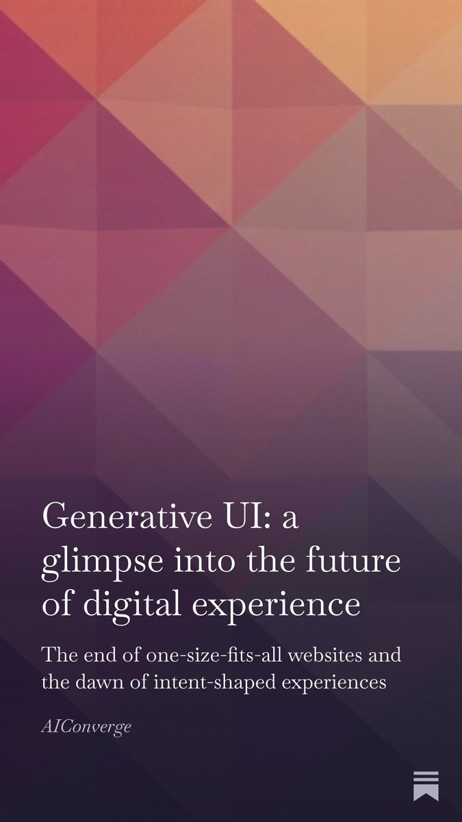 maggie314's tweet image. Some thoughts about the end of one-size-fits-all websites and the dawn of intent-shaped experiences, inspired by #gemini3 and #generativeui .

maggie314.substack.com/p/generative-u…