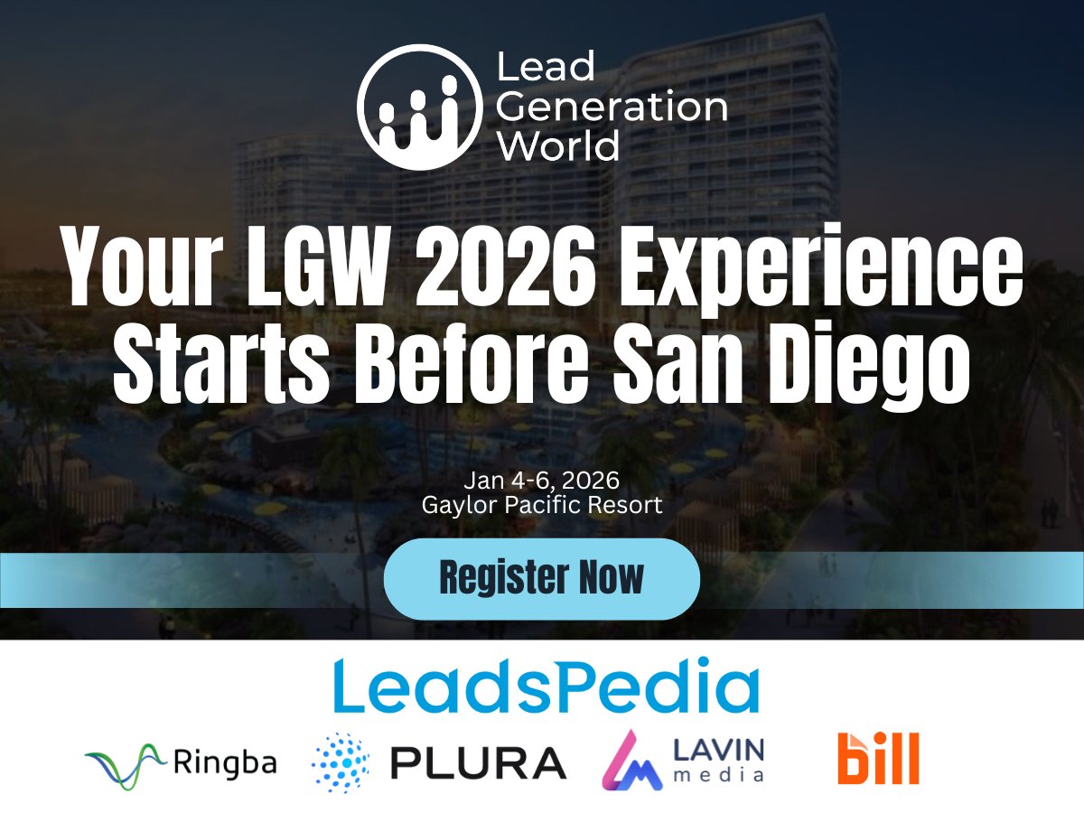 LeadGenerationW's tweet image. The LGW 2026 Event App opens Monday.

Attendees will be able to connect, chat, set meetings, and start networking before arriving in San Diego.

If you're registered, watch your inbox Monday morning.
If not, there’s still time to get in before the conversations begin.