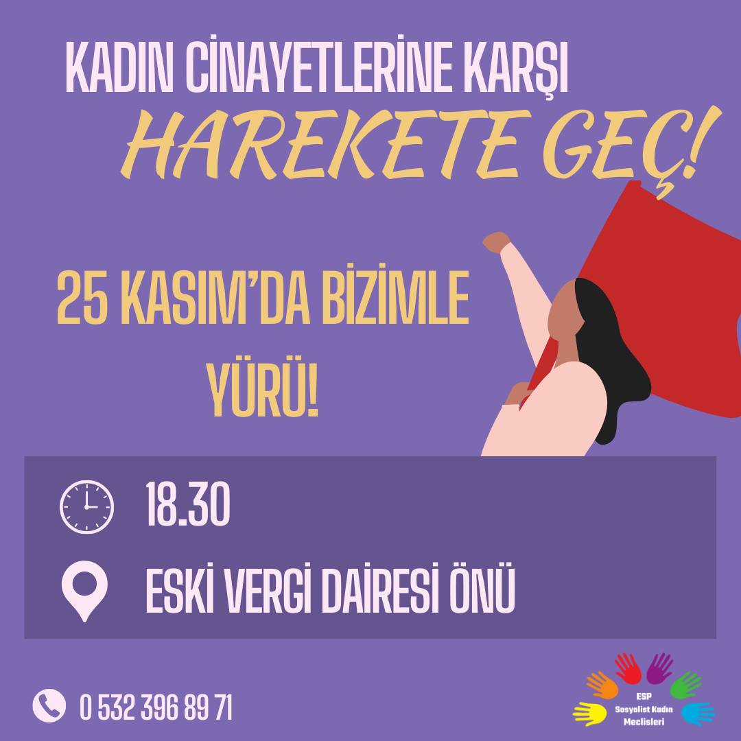 skmsamsunresmi's tweet photo. 25 Kasım’da erkek egemen devletin bedenimize, emeğimize, haklarımıza ve kazanımlarımıza yönelik saldırılarına karşı buluşuyoruz.

📣 İsyanımızla, öfkemizle, coşkumuzla sokaklardayız! Tüm kadınları  erkek devlet şiddetine karşı isyanı büyütmeye çağırıyoruz.
#25KasımdaSokağa https://t.co/cxFKfEePiw