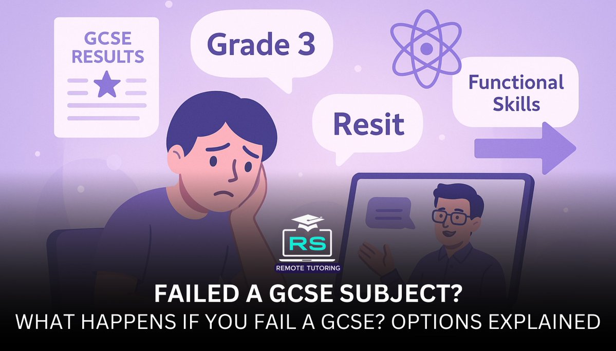 rsremotetutor's tweet image. Failed a GCSE? It’s not game over.
• What counts as a fail (below 4)
• Resits: Nov &amp;amp; summer
• Functional Skills / Level 2 / apprenticeships
• Appeals + revision plan
Guide: rsremotetutoring.co.uk/gcse/what-happ…
#GCSE #Resit #UKEducation