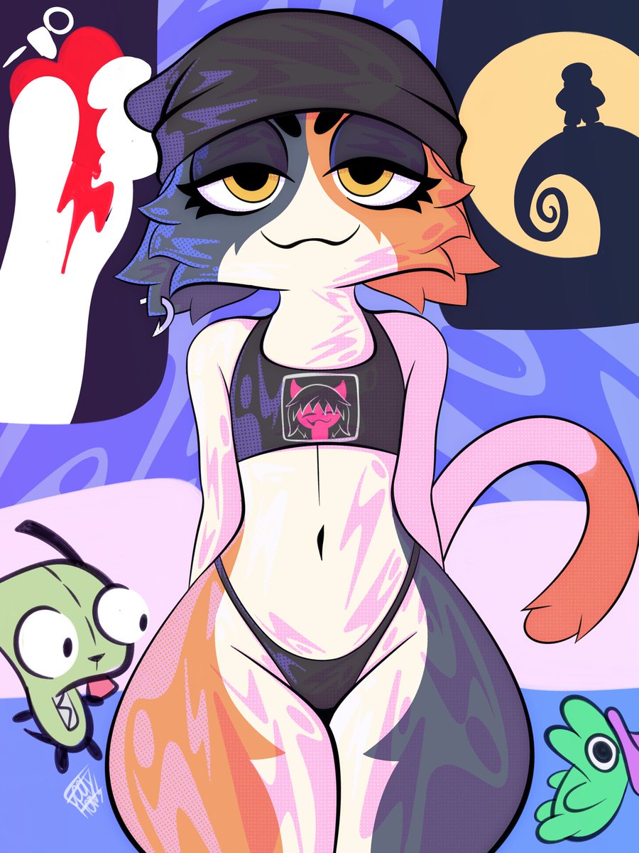 Goofy_horns's tweet image. night with meowskulls :3
Comm for @Slender_99