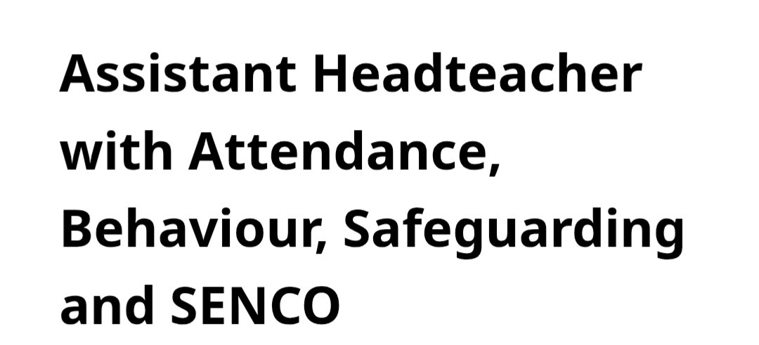 Job advertised on TES. This is at a secondary school...dsl, sendco, behaviour lead.

I hope nobody applies. It's an impossible position to put someone in.