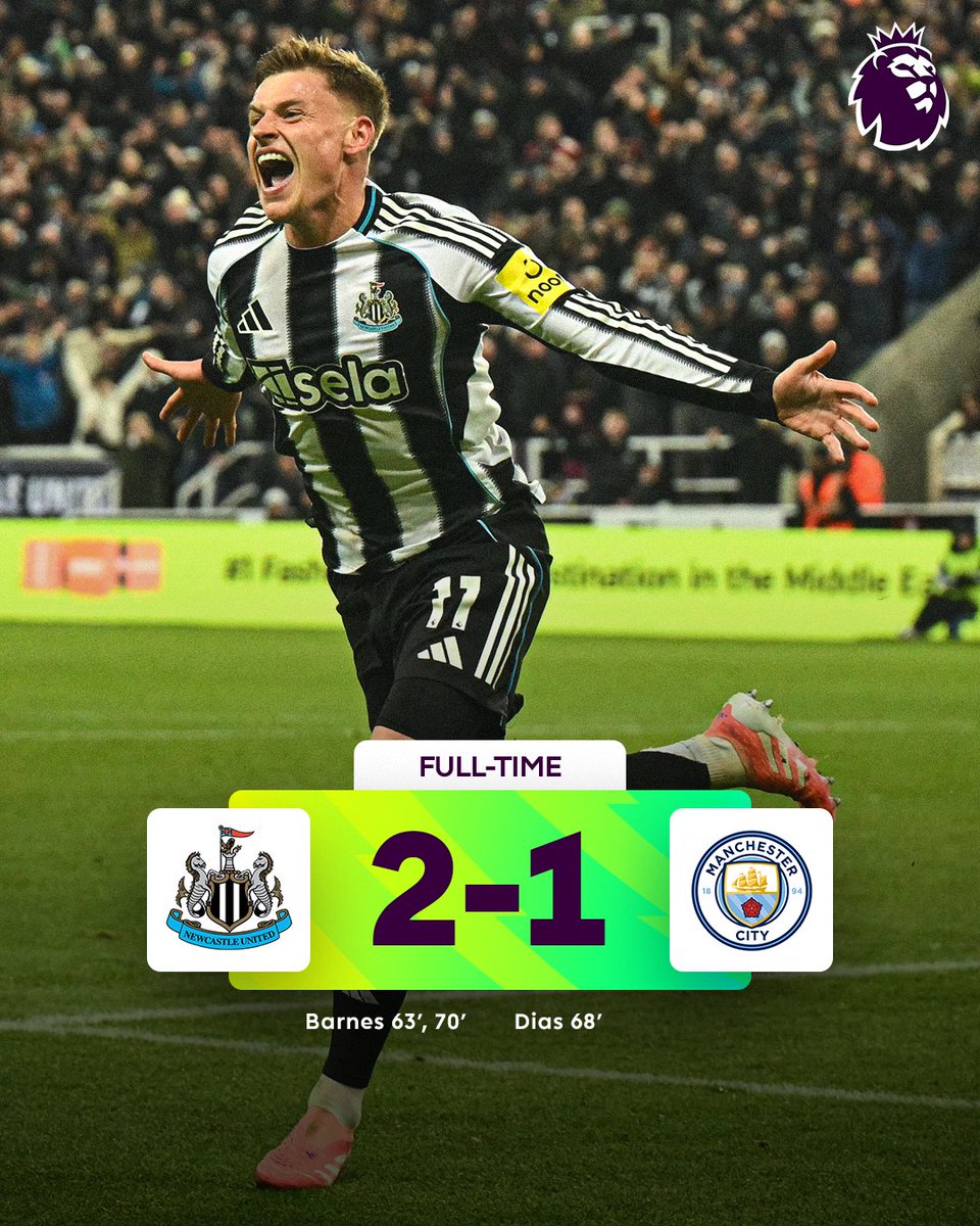 premierleague's tweet photo. Harvey Barnes' brace earns all three points for @NUFC 🏁 https://t.co/6m9FyhEGr1
