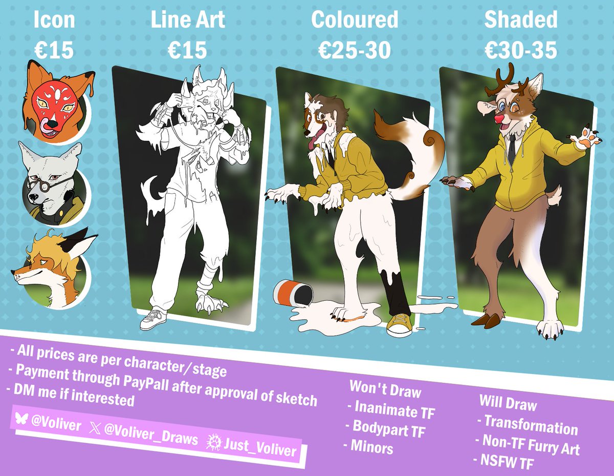 Voliver_Draws's tweet image. 🐦 x.com/Voliver_Draws
🦋 bsky.app/profile/volive…
🐾 furaffinity.net/user/justvoliv…
🏠  toyhou.se/Voliver/charac…
🌾 voliver.straw.page

DM me if interested in coms

More com info and TOS: 
voliver.carrd.com