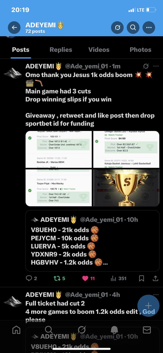 <a href="/Ade_yemi_01/">ADEYEMI🤴</a> 09046869121
Sportybet
Among first to comment at least pick me so I know this is real today