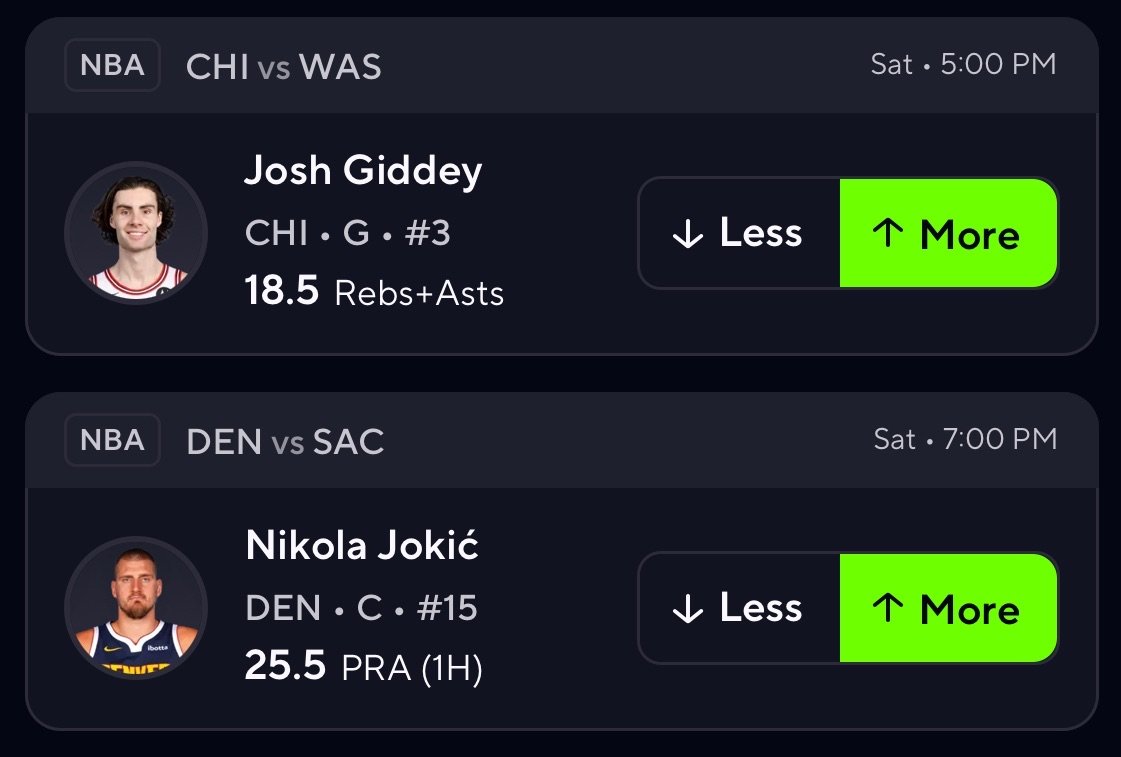 Davidson_Jeron's tweet photo. 🔥WEEKEND DOMINANTION 🔥

🔸️ Josh Giddey O18.5 REB + AST 
🔸️ Nikola Jokic O25.5 PRA (1H) https://t.co/Bj1LxHNQ0d