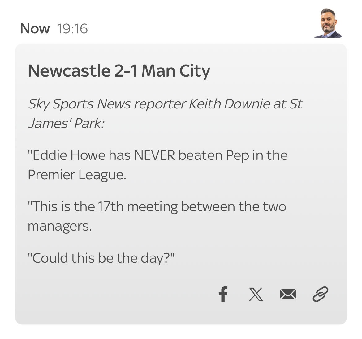 17 times without a win so obviously the one time I decide to put some money on Man City you go and mess it up for me!

My loss rate on football markets with <a href="/MyriadMarkets/">MYRIAD</a> has been 100%

Good times 😬