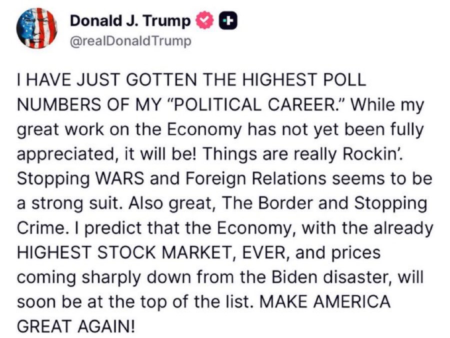Highest poll numbers ever!!

Meltdowns incoming 😂