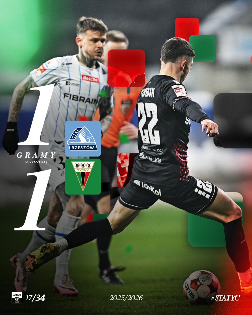 KP_GKSTychy's tweet photo. ⏱️46'| Wracamy na drugą połowę! ✊

---
#STATYC 1:1⚔️
---
📺TVP 3(multiliga), https://t.co/rmMfGhUlcJ https://t.co/SymVkSEnhV