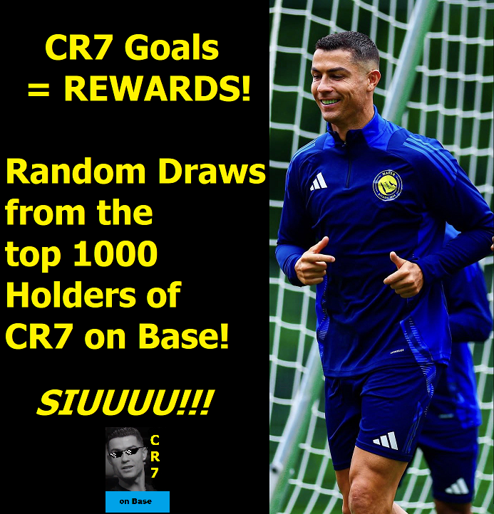 CR7onBase's tweet image. REWARDS Game Tomorrow!!!  DOUBLE the Winners &amp;amp; Rewards for CR7 Goal OR Al Nassr Win!
Al Nassr vs Al Khaleej - 23 Nov. 2025
#CR7onBase $CR7 #CryptoMarket #airdrops #CR7 
#CristianoRonaldo #GOAT #altcoins #futbol