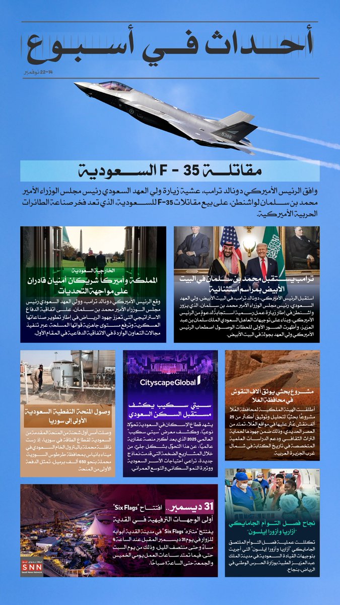 🔔| الشبكة السعودية الإخبارية SNN

📰 أحداث في أسبوع

ملخص | أبرز الأحداث والتطورات المتداولة خلال هذا الأسبوع.

#يوم_السبت