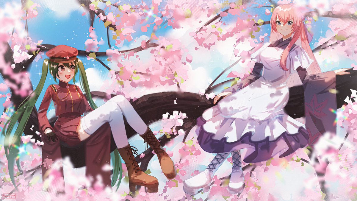 mouna_shine's tweet image. 69/100 - Miku &amp;amp; Luka Senbonzakura fanart (*≧ω≦*)
#hatsunemiku #megurineluka #100DayChallenge