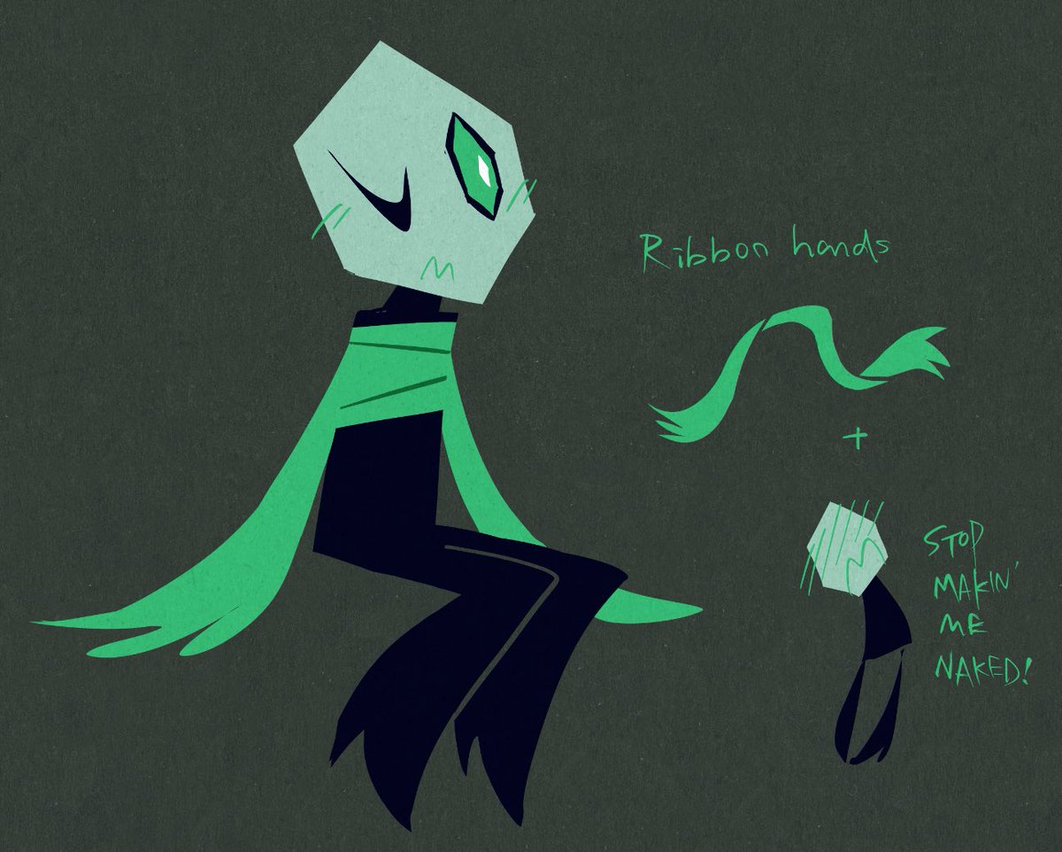 lumfishhhy's tweet image. I’ve been longing to draw him and I finally did!
I imagine pipins got replaceable ribbon hands and they can choose the colors/patterns they like :P