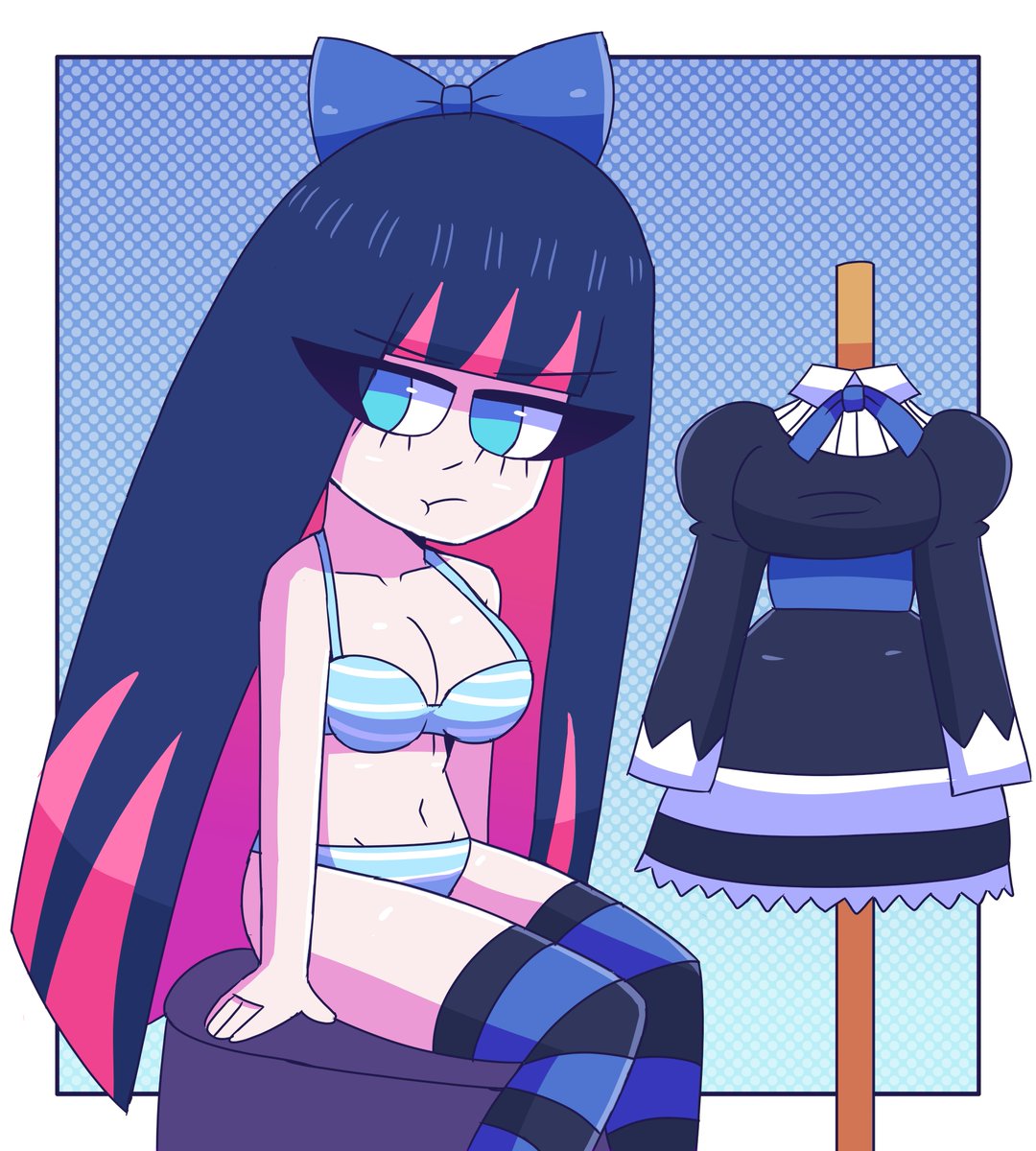 Miseryzilla's tweet image. Stocking 💙 
Another drawing from the abandoned sketch folder.

#stockinganarchy #PantyandStocking