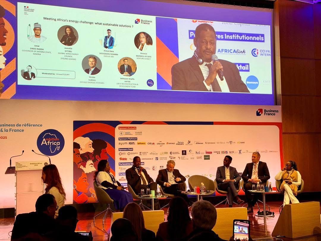 MSIngawa's tweet photo. GOVERNANCE ALERT

Governor @dikko_radda engaged global leaders in Paris in a panel themed “Meeting Africa’s Energy Challenges: What Sustainable Solutions”

During the panel, he highlighted that: 

-Katsina has successfully secured the concession of the 10MW Lambar Rimi Wind Mill from Federal Government and already approved the hybridization of the power plant with another complementary 10MW Solar Power Plant for sustainability. 

-KEDCO has also assured the gathering of their readiness to offtake the power from the plant for onward distribution to customers especially in industrial and economic areas. 

-He also highlighted the state’s ongoing transition to clean energy citing the recent commissioning of a 1MW Solar Power Plant each at the State Secretariat and Government House, 300KW Power Plant at the General Hospital as well as other Solar Systems at various government establishments. 

-The gathering was convinced of the state’s efforts in delivering clean energy and pledged to support the efforts through collaborations and partnerships.