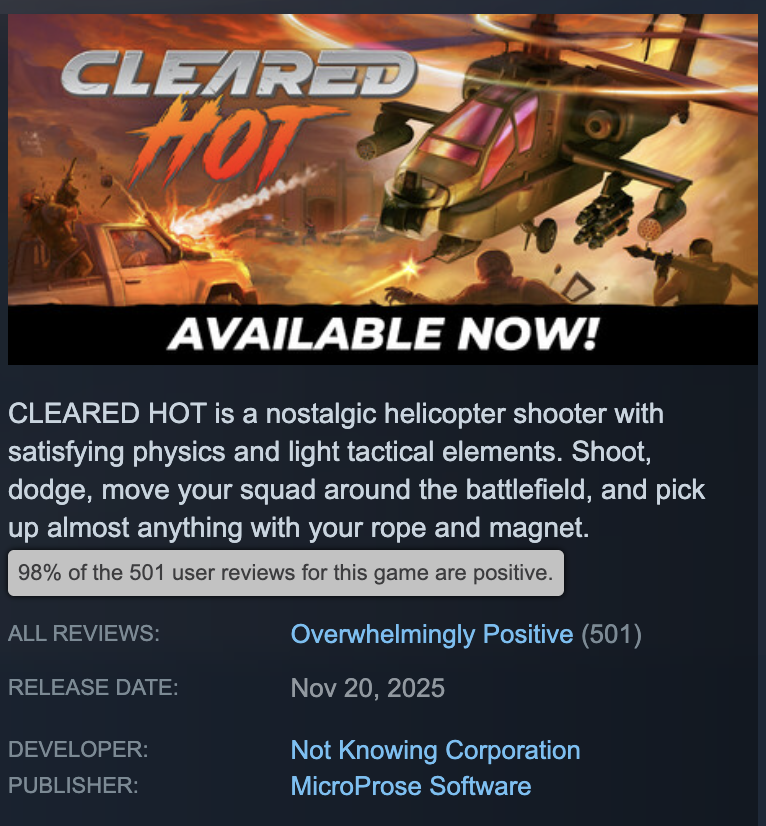 Glad I'm not the only one that's Overwhelmed 😅

We just hit 500 reviews, and are now at Overwhelmingly Positive on Steam. Proud of the team and really thankful for our community. 

Thanks y'all. ❤️