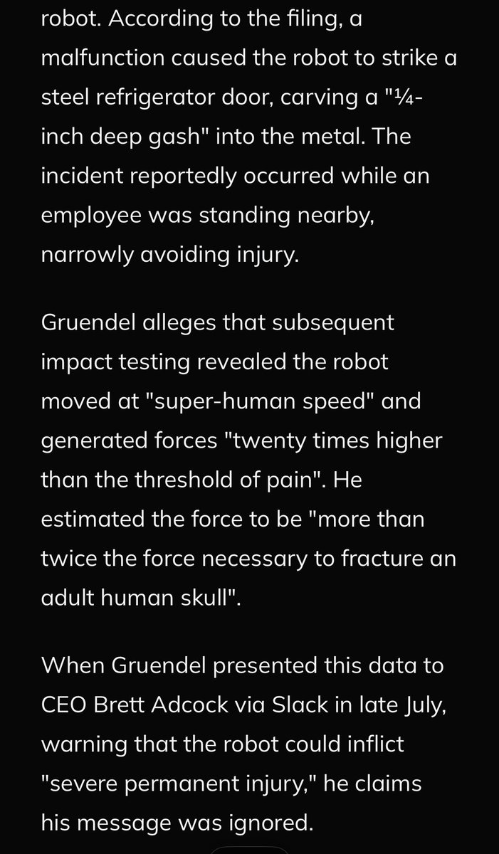 Hum, por que Brett ignorou isso? Parece uma história incrível para se gabar do desempenho do atuador. Força sobre-humana