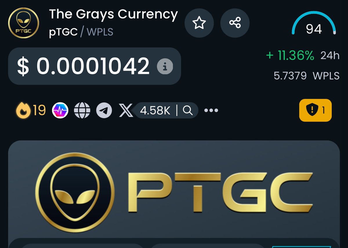 TheGray369's tweet image. The pTGC price is up 11% today, with the DAO snapping up 1 billion pTGC over the past couple of weeks. Momentum is building strong! Pay attention to who is buying the dips #PulseChain