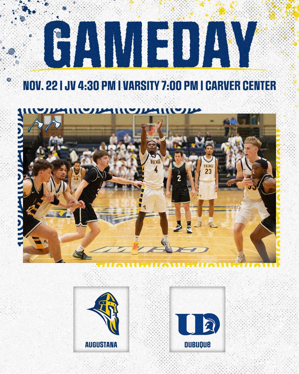 Back at home in the Carver Center TONIGHT!

🆚Dubuque
📍THE CARVER CENTER
⏰7 p.m.
📊 athletics.augustana.edu/sidearmstats/m…
🎥 cciwnetwork.com/acvikings/