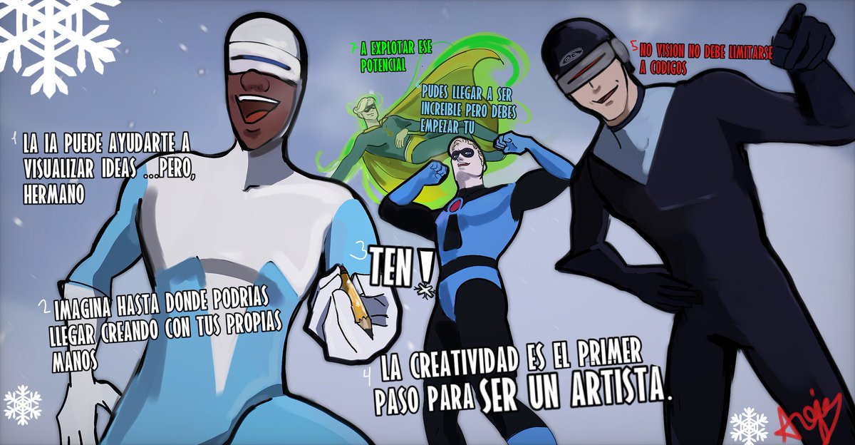SnoopyJack4's tweet photo. Pizza,Tienes el arte de empoderar inspirar a otros con un mensaje poderoso sin hacerlos sentir mal o incapaces. Sin dudas, eres el ejemplo de artista que quiero seguir.
Hice una version con mis muchachos de #losincreibles
 #frozono #mrincreible #gazerbeam #gammajack  #fanart https://t.co/oROCJrA2mc