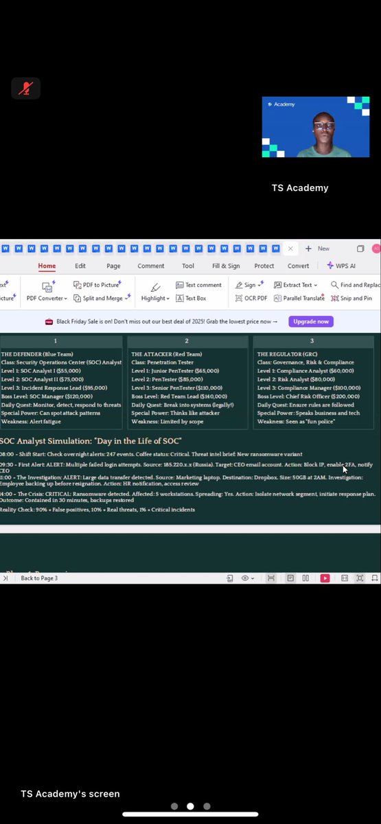 Today’s #CyberSecurity <a href="/TSAcademyOnline/">TS Academy</a> class was solid 💯

We covered SOC, Ethical Hackers, Red/Blue Teams &amp; GRC.
Also learned Recon (Google Dorking, OSINT), SQL Injection, Metasploit &amp; reporting.
Wrapped up with GDPR, HIPAA, PCI-DSS, SOX &amp; ISO 27001.

Learning continues. 🔐🚀