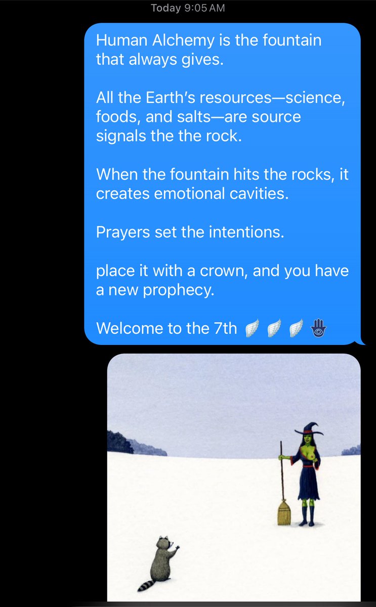 HalfmanDr's tweet image. Human Alchemy is the fountain that always gives.

All the Earth’s resources—science, foods, and salts—are source signals of the rock. 

When the fountain hits the rocks, it creates emotional cavities.

Prayers set the intentions.

place it with a crown, and you have a new…