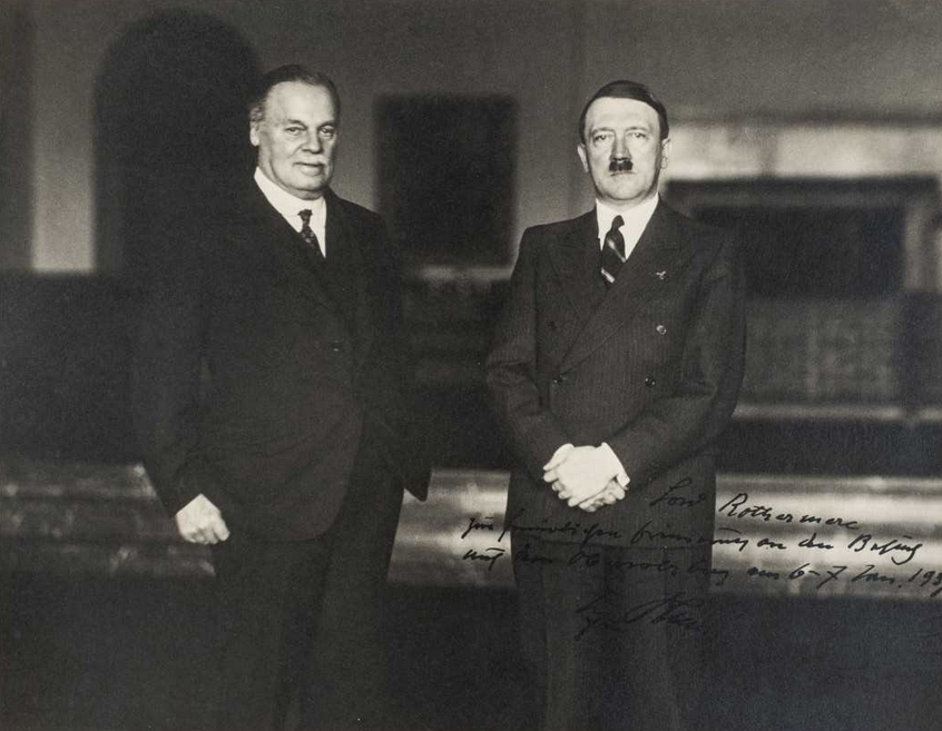 The Daily Mail has bought the Telegraph.

This is Lord Rothermere's (the owner of the Daily Mail) Grandfather chilling with Adolf Hitler after he had already declared himself lifetime dictator of Germany.