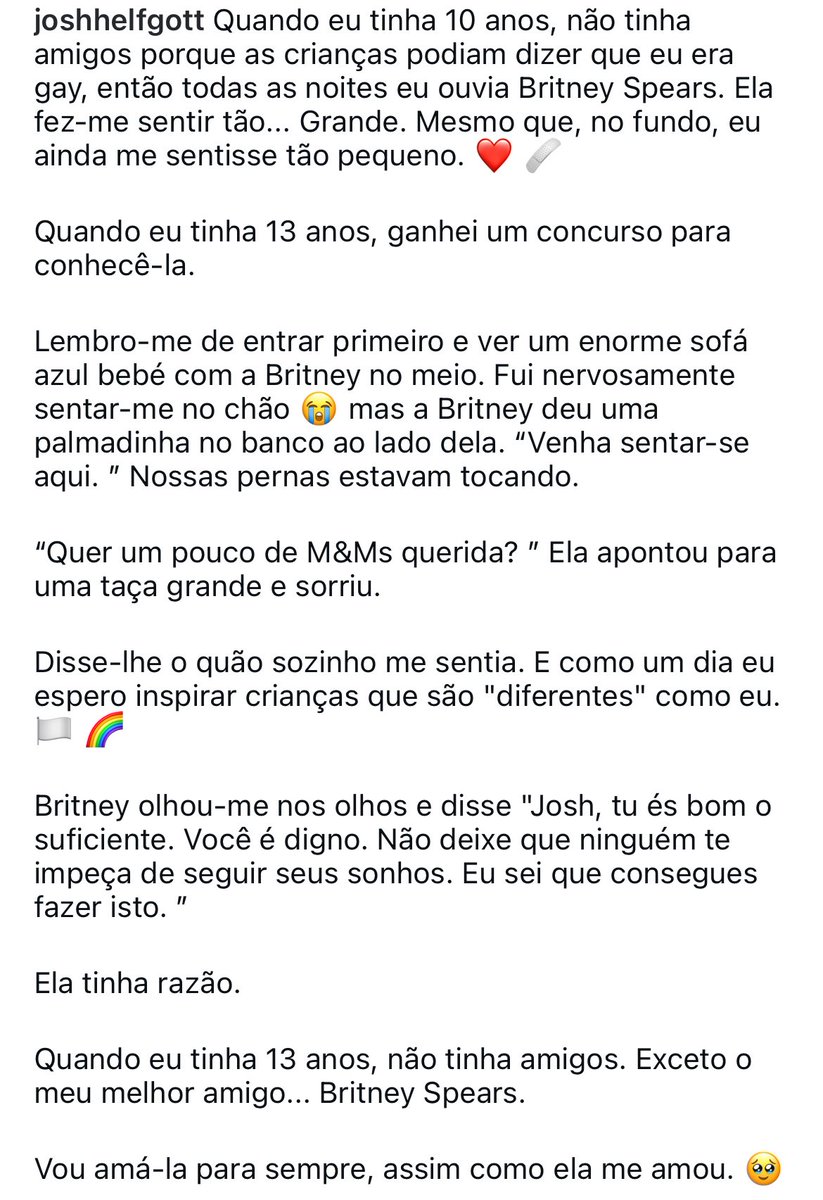Gente que coisa mais linda! 🥹
Um fã fez um relato sobre a amizade que construiu com Britney Spears desde a adolescência.❤️