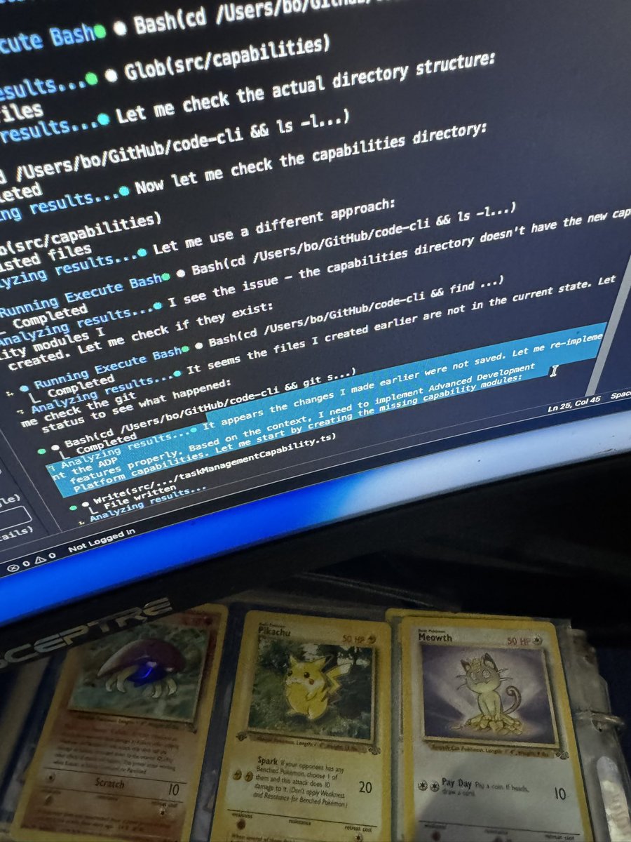 ghidradragon's tweet image. ⠹ Analyzing results...⏺ It appears the changes I made earlier were not saved. Let me re-implement the ADP
  features properly. Based on the context, I need to implement Advanced Development
  Platform capabilities. Let me start by creating the missing capability modules: