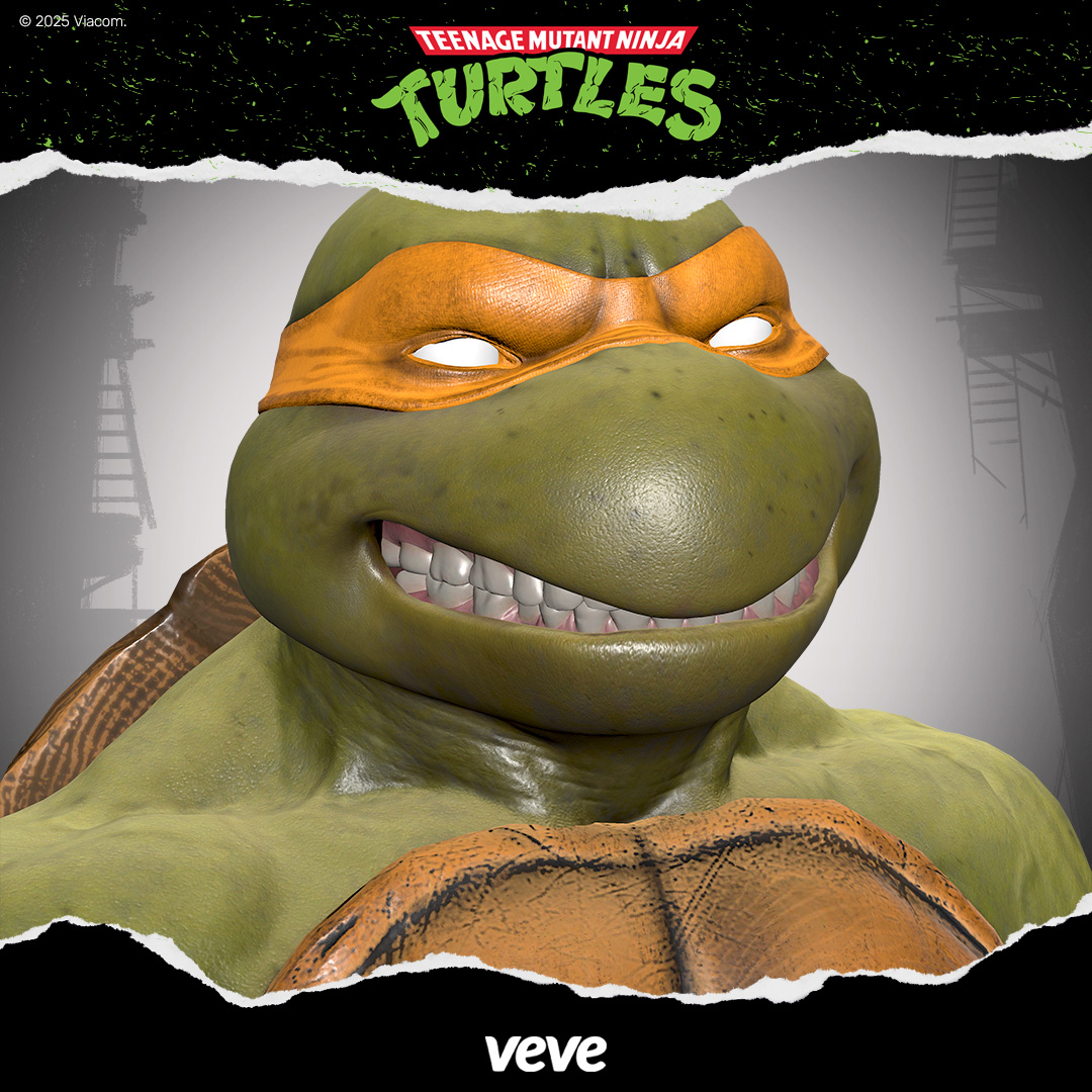 veve_official's tweet image. Party’s here! 🐢 Michelangelo brings fun, flair, and pizza energy to life. Fun-loving, Fearless, and forever rad.

📅 Dropping 29 Nov, 8 AM PT - only on VeVe! bit.ly/48hW1rT

#TMNT #VeVe #DigitalCollectibles @tmnt