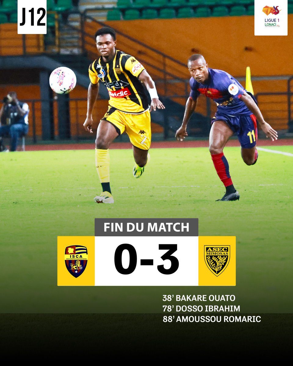 ASECMimosas's tweet image. C&apos;est terminé au #Felicia. Les #Mimos continuent sur leur belle lancée. 
#ASEC #JauneNoir