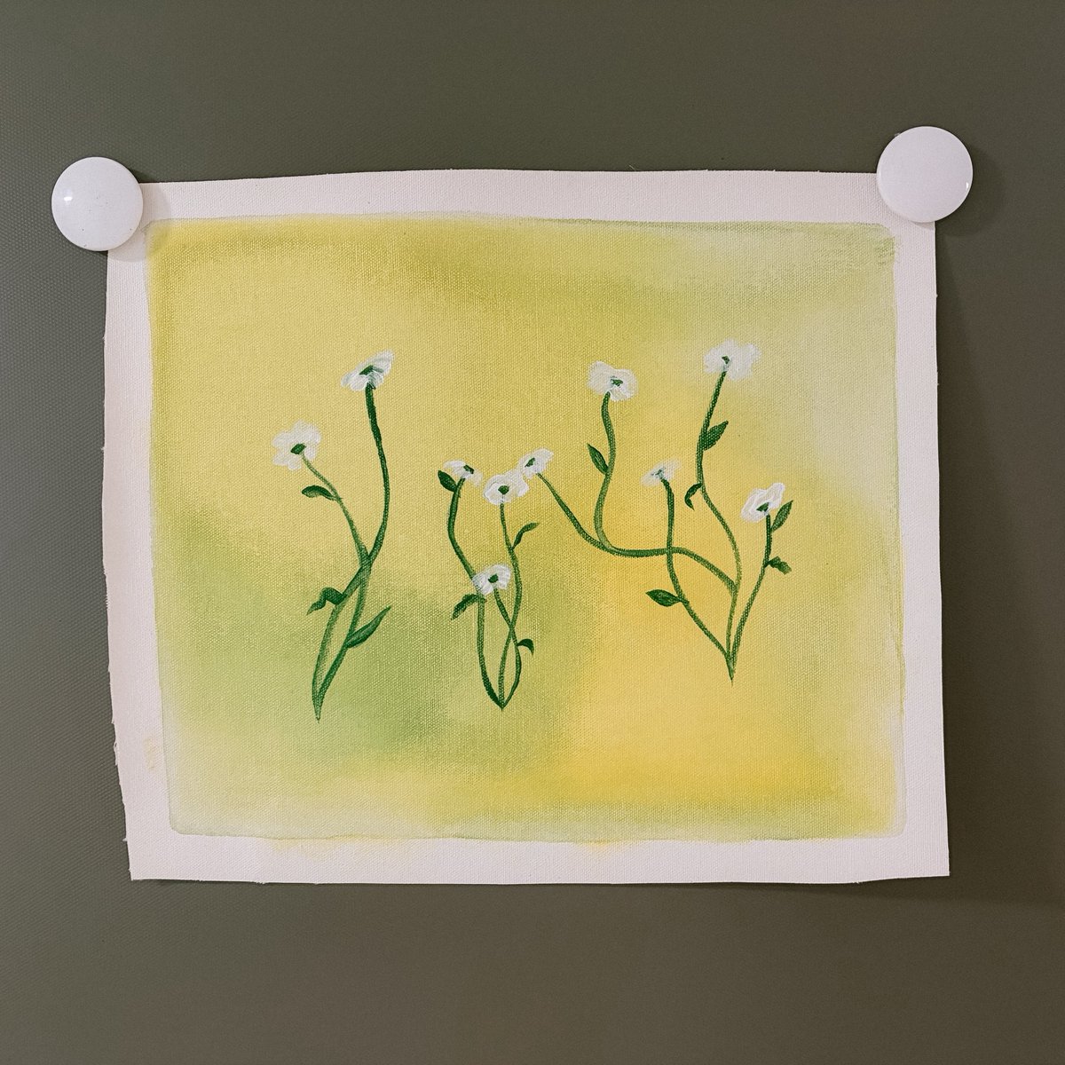 enixsta's tweet image. gm. 

a large part of returning to painting has been the need to return to childhood.

nothing like hanging a painting on the fridge to scratch that particular itch 🥰