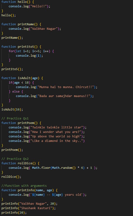 VaibhavNagar03's tweet image. 🚀 Day 35 of #Phase2 #90DaysOfCode 🚀
Missed the last 2 days due to fever + end-sems 🤒📚

Still showed up today 💪
📘 Learned Functions in JS
🔹 Functions with arguments
🧠 Solved multiple practice questions

#JavaScript #WebDevelopment #CodingJourney #LearningInPublic