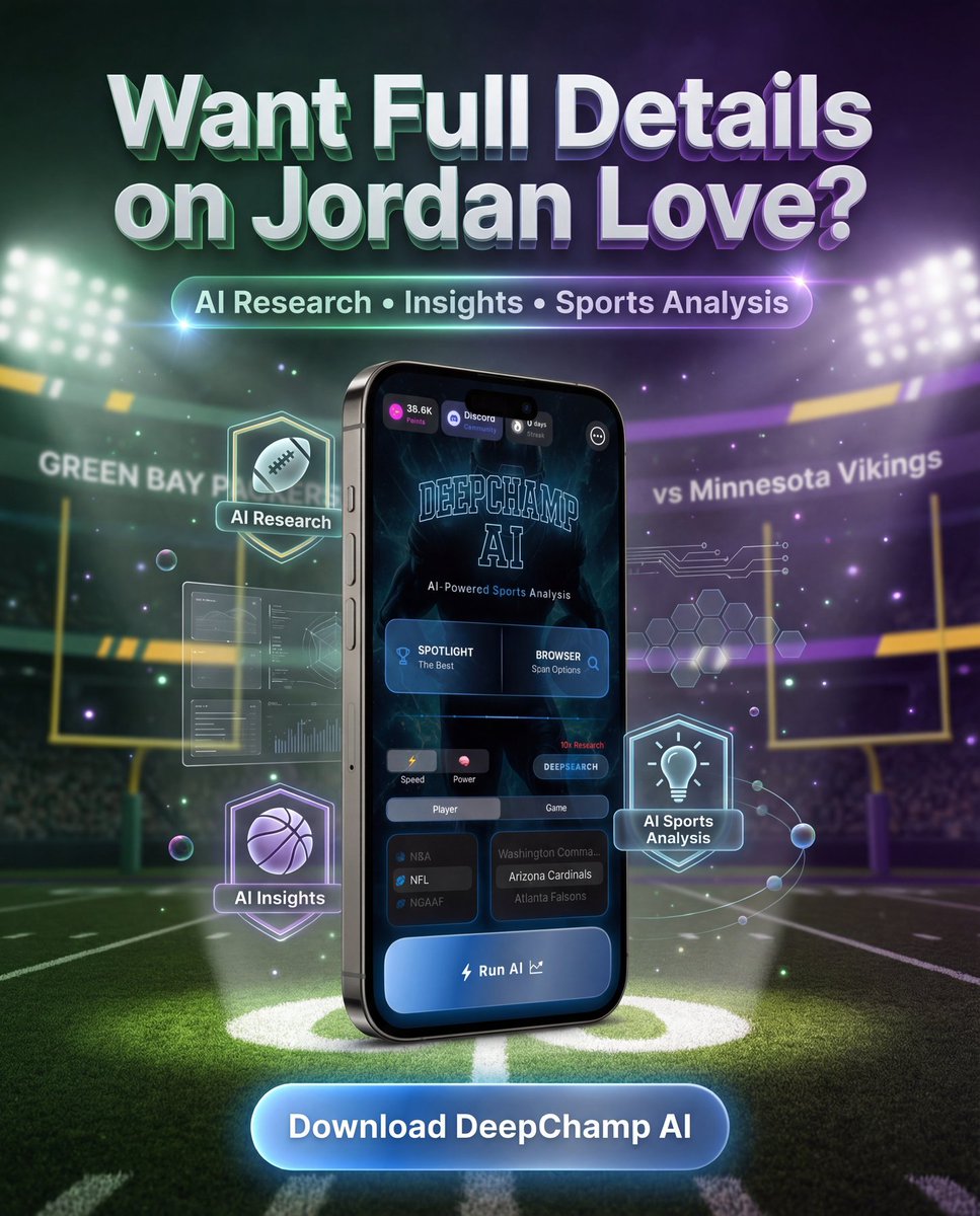 deepchampai's tweet image. 🏈 Jordan Love NFL Spotlight
Jordan Love is putting on a show for NFL against Minnesota Vikings.
The shocking discovery: Jaxson Dart, the college phenom from Ole Miss, was mistakenly linked to the New York Giants&apos; roster for this…
Full sli…
#NFL #DeepChampAI #JordanLove #GB…