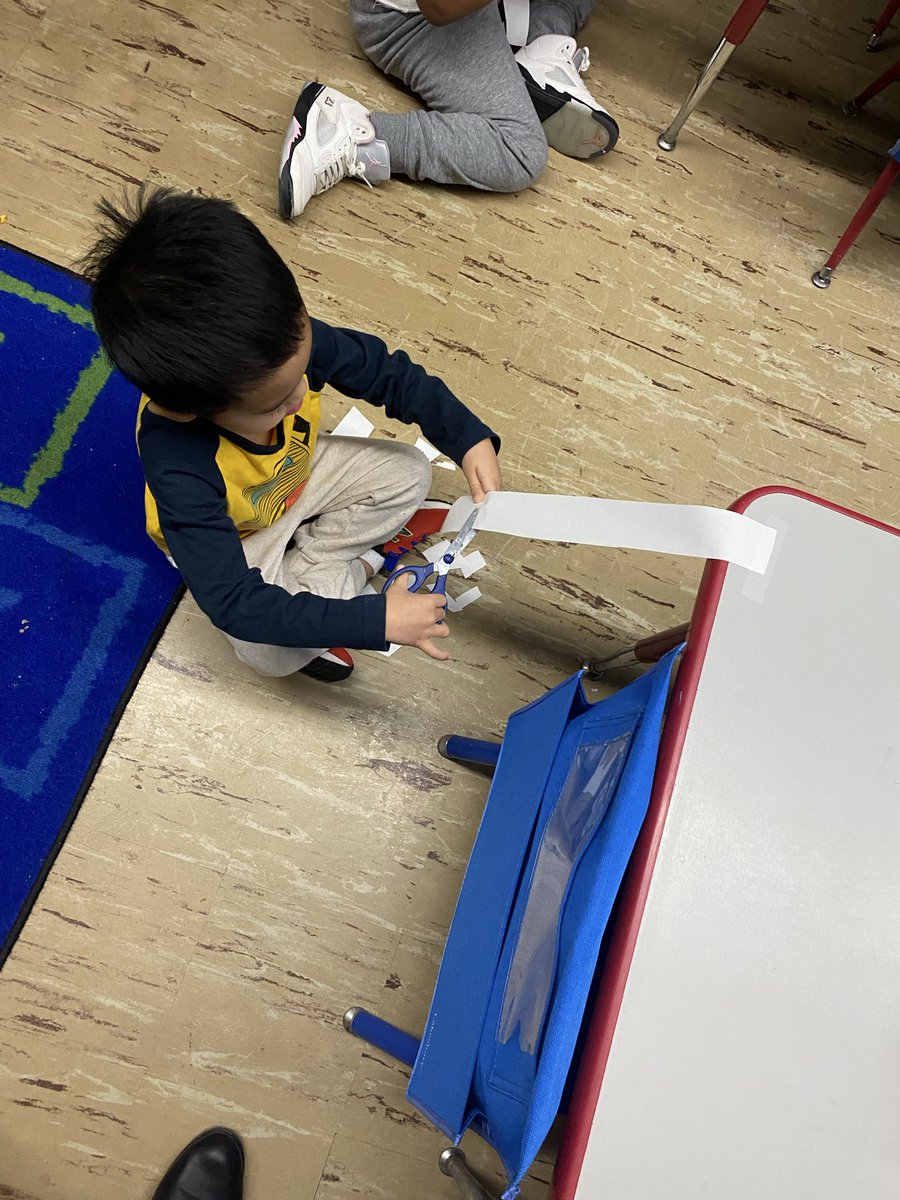 Creating new ways to practice our fine motor skills while using our whole boy! ✂️