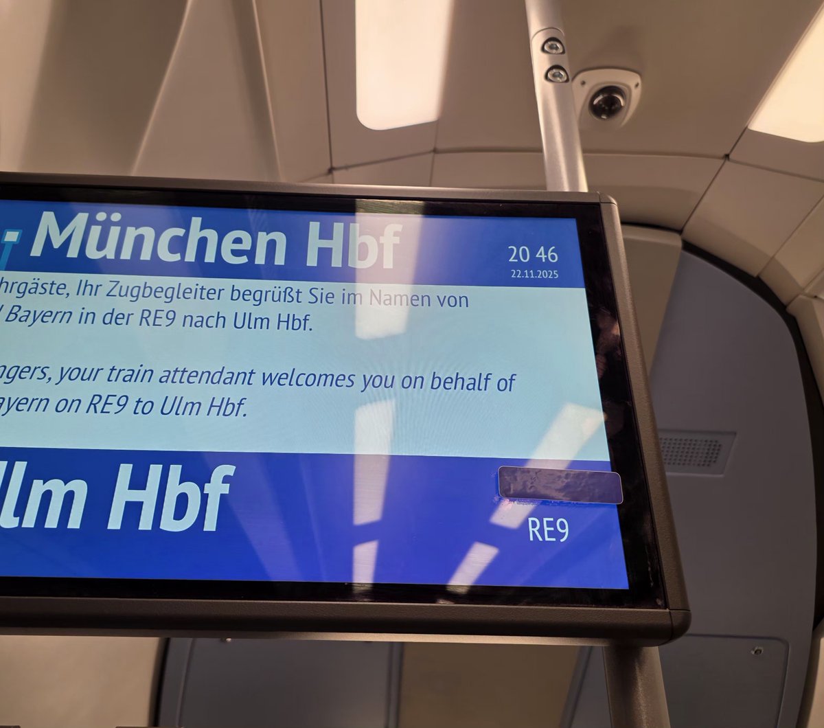 I'm on a train in Germany. They've put stickers over every display (about 100?) instead of updating the software.

This isn't a one-off; you can still see glue marks from previous stickers on the edges. Peak EU innovation