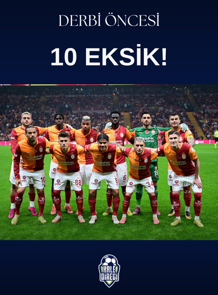 Galatasaray’da Fenerbahçe maçı öncesi cezalı ve sakat oyuncular. 

🟥 Roland Sallai
❌ Eren Elmalı
❌ Metehan Baltacı 
🚑 Victor Osimhen
🚑 Kaan Ayhan 
🚑 Berkan Kutlu
🚑 Yunus Akgün
🚑 Ismail Jakobs
🚑 Wilfried Singo
🚑 Mario Lemina