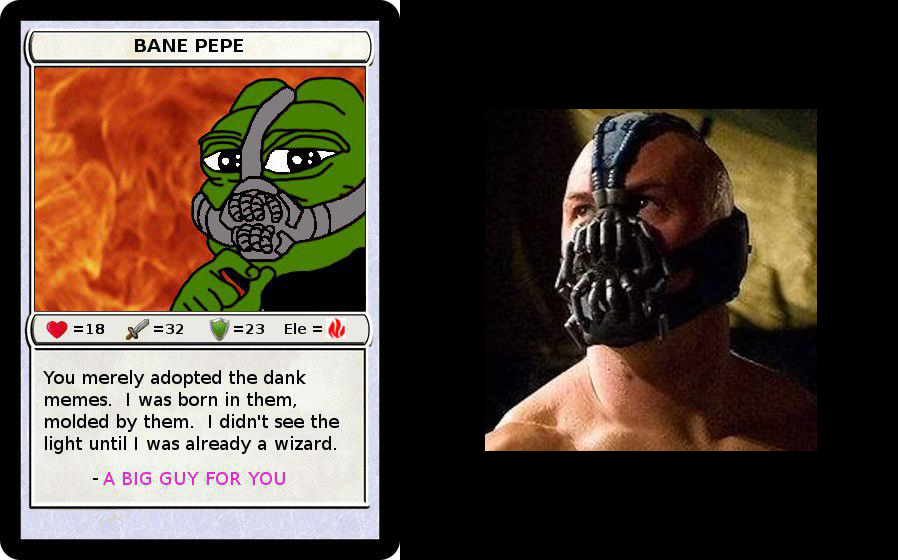 Today's Rare Pepe Lore Lesson™️ is Series 1, Card 30 - BANEPEPE. The creator of the card is unknown. This is a 1/1,000 card with a current floor price of .00325 BTC ($275 USD).  226 wallets hold a copy of this card with the largest one holding 51% of the total supply (513/1,000).
