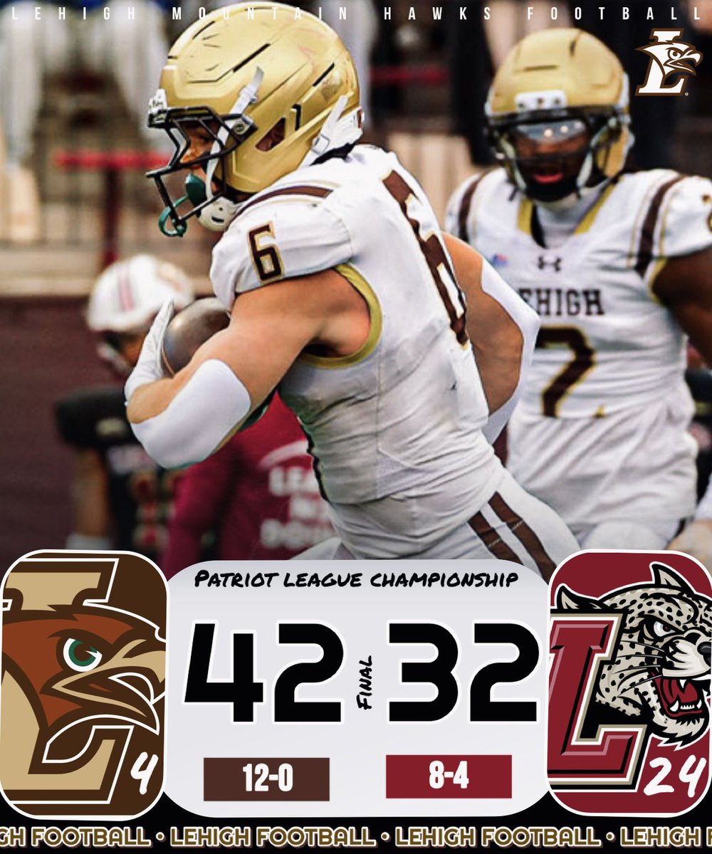 PATRIOT LEAGUE CHAMPS! 
Perfect 12-0 Regular Season! 

Big time W! LU! #Lehigh
