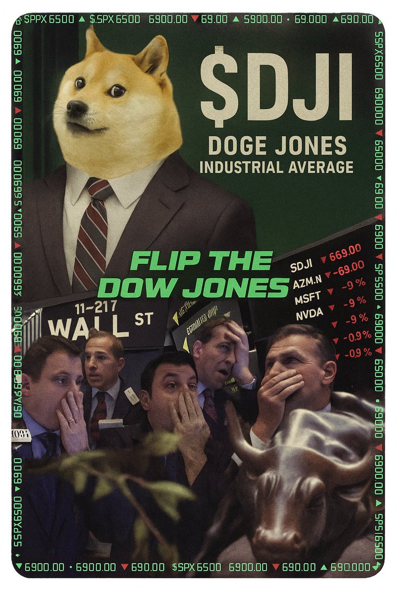 mojustinX's tweet photo. This is going to be one of the Most Insane Buy Backs in Meme Crypto History. $DJI the Original Dow Flip Narrative.

Warren Buffet always preached: Buy when there is blood in the streets, and by god. It is Nightmare on Elm Street for Crypto as we speak right now.

This allows you to scoop up insane gems at absolute crazy levels. Such as $DJI here. The Run for On Chain which nobody believes will happen, will absolutely send conviction based narrative coins such as #SPX6900 and $DJI to incredible levels.

Fade at your own Risk! Better start Flipping the Dow!

CA:BjotV424H4UBvrAiGFGjQGztLxoafxM4HSdCXZR6pump
Technical Analysis Below 👇