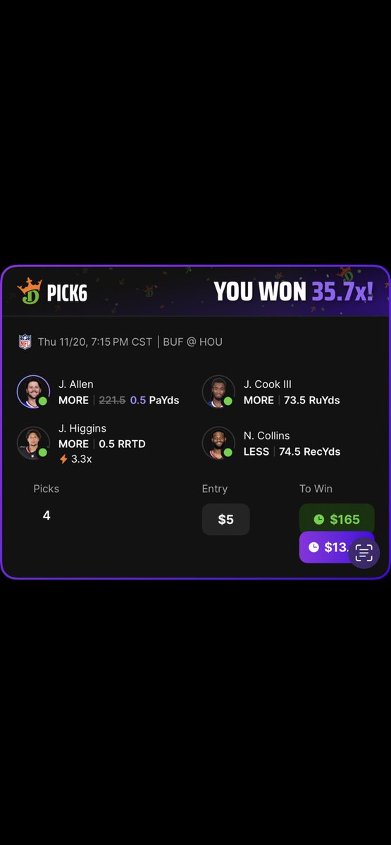 1TayVPicks's tweet image. 🫡 let’s get it!!! 

Just cashed a 25x for the DubClub!!
Think I called it today too! We&apos;re going wild tonight 🔥 Tap in ⬇️⬇️to get picks

➡️ t.me/+4hPqQrhyRDM0M…

#GamblingTwiitter #PrizePicks #PrizePicksCSGO #prizepicklocks #PrizePicksMLB #PrizePicksCOD