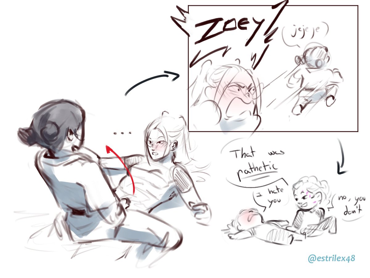 estrilex48's tweet photo. The context behind this one. Zoey playing dirty, because she absolutely refuses to lose. Mira is just Mira  and Rumi makes fun of her ofc.

#KPOPDEMONHUNTERS #kpopdh #Polytrix https://t.co/kU0OjXMmx9