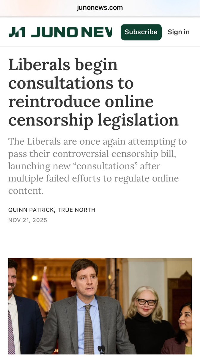 🚨BREAKING: Liberals are gearing up to bring back online censorship — again.

After multiple failed attempts, they’ve launched “consultations” to regulate what Canadians can say, share &amp; post online.

When a govt keeps trying to control speech… it’s not about safety — it’s about