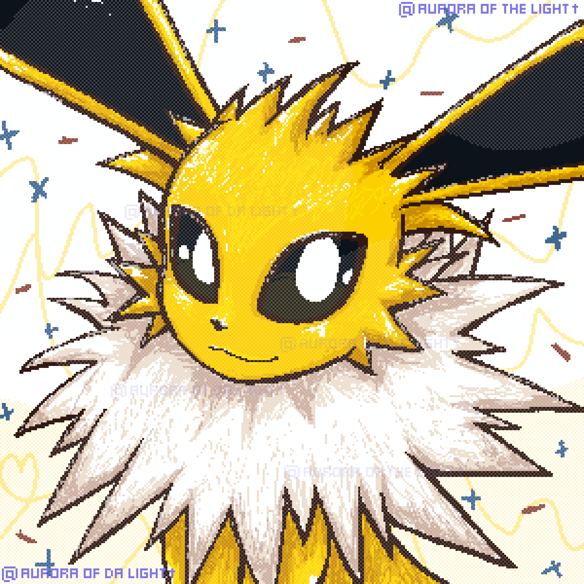 AuroraOFDaLight's tweet image. #Jolteon #Eeveelution #pixelart
