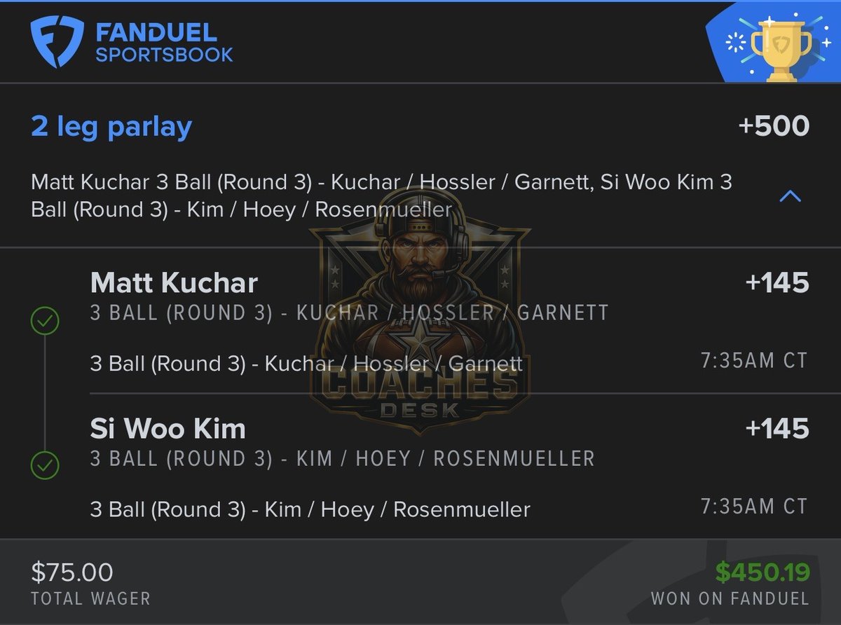 Coach cashes a RSM Classic 3 Ball Play for discord members! ⛳️✅🤑

<a href="/TheCoachesDesk/">Coach 🔔</a>

Save 30% when you sign up today ⬇️

📲 Promo Code: LEVELS

🔗 Sign Up Link: tinyurl.com/59brbx48

#GamblingX #LevelsPicks