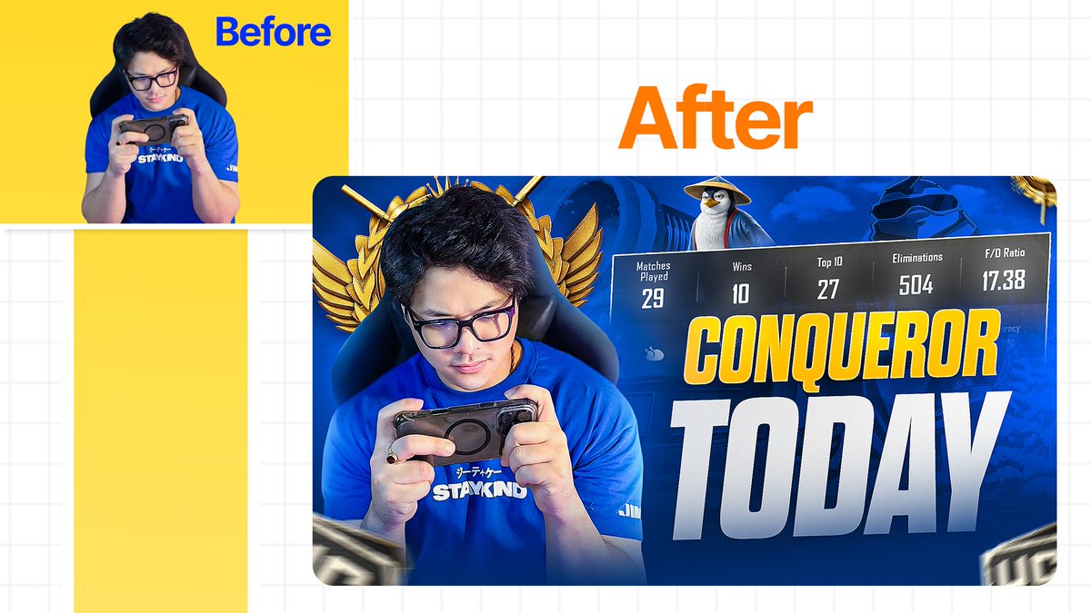 sujeet162's tweet image. Check out my latest YouTube thumbnail design! 🎮🔥 Focused on that #Conqueror achievement! 💯 #GamingDesign #YouTubeThumbnail #GraphicDesign #MobileGaming #ThumbnailArt #DesignInspiration&quot;