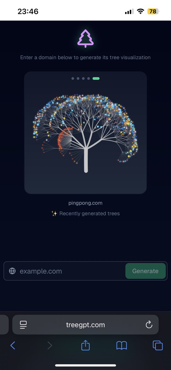 MustaAras's tweet image. Added newly generated trees carousel on TreeGPT.com, got quite traffic for the last 24 hours. The generator has a basic logic based on the folder, files numbers and types, so each domain tree is unique !!