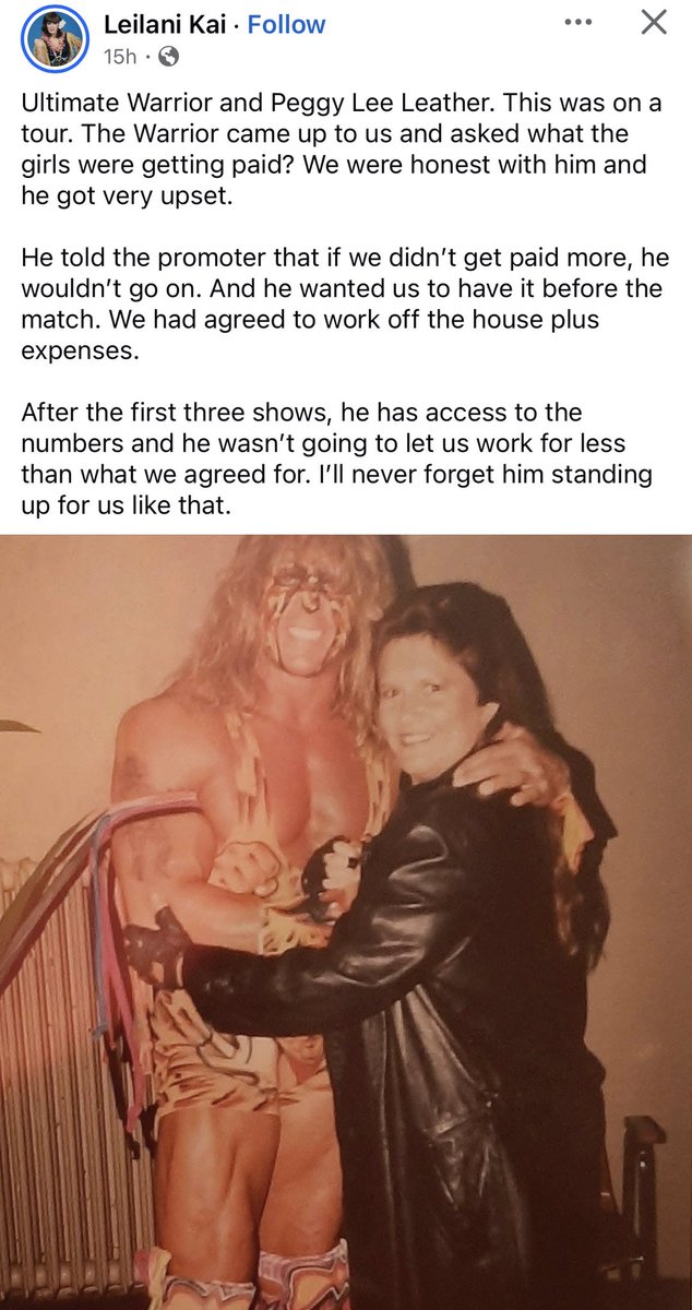 Almost nobody shouts out Warrior for the good stuff. Good on her for sharing this!